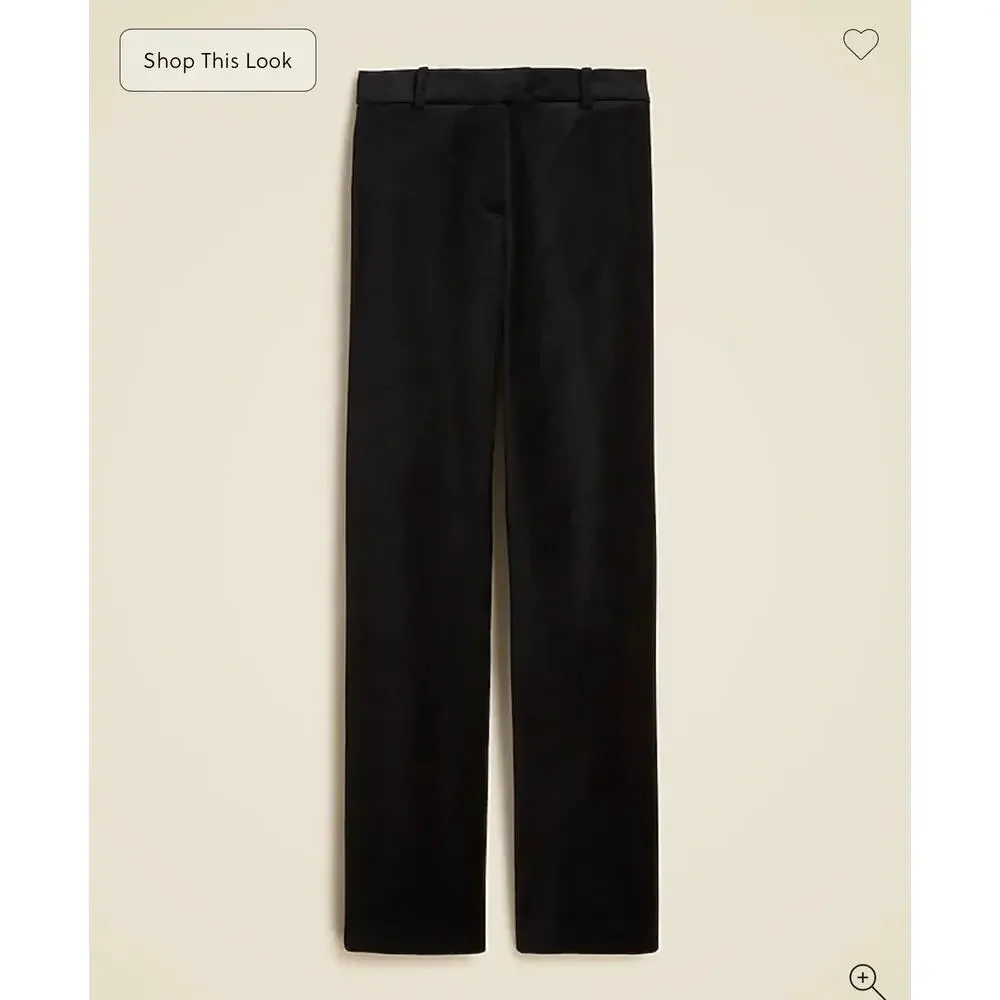 J. Crew Stella pant in velvet Black NWT size 00P